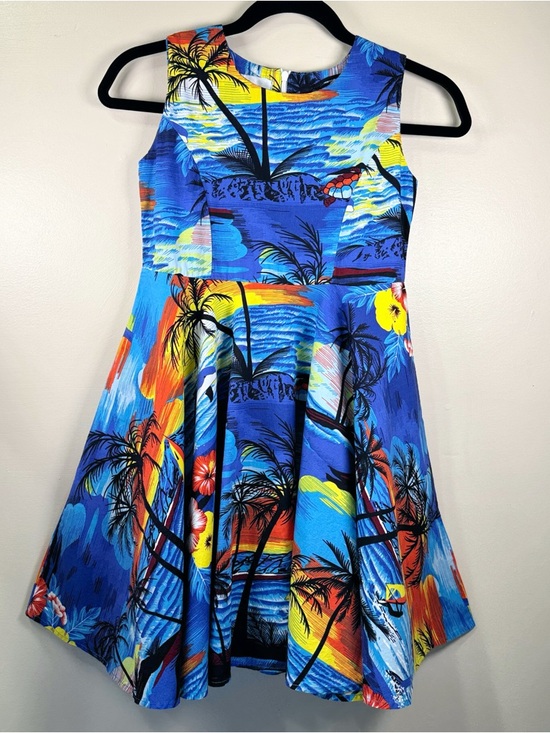 Other - Girls Hawaiian twirl Dress size 12 tropical blue summer vacation luau
